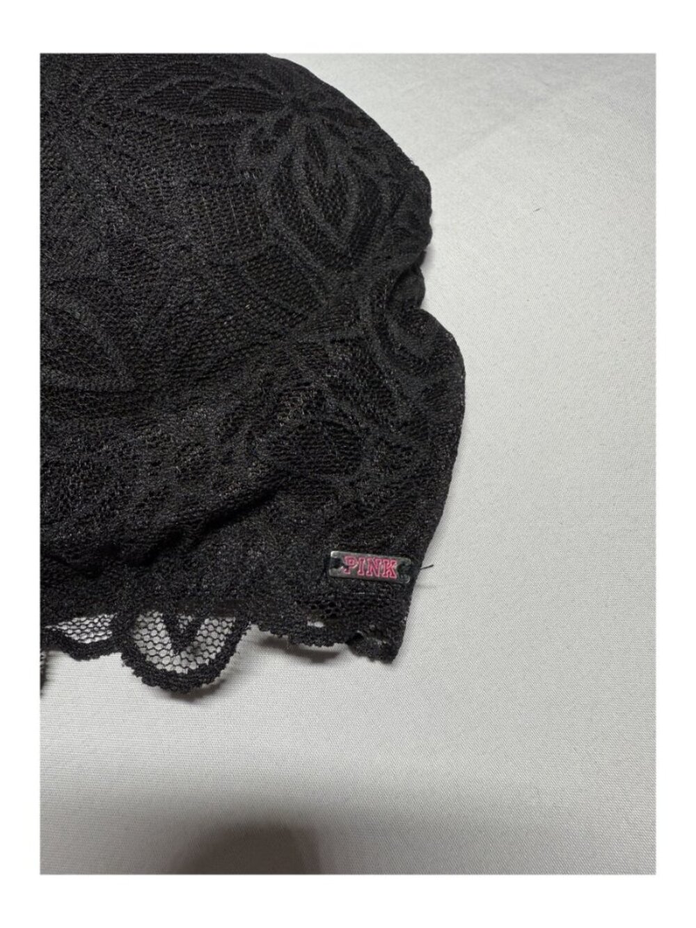 Victoria's Secret PINK Date Push Up Plunge Black Lace Bra Size L - Picture 4 of 13